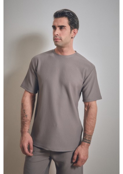 Basic Fitilli Bisiklet Yaka T-Shirt