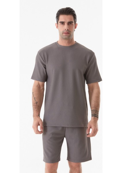 Basic Fitilli Bisiklet Yaka T-Shirt