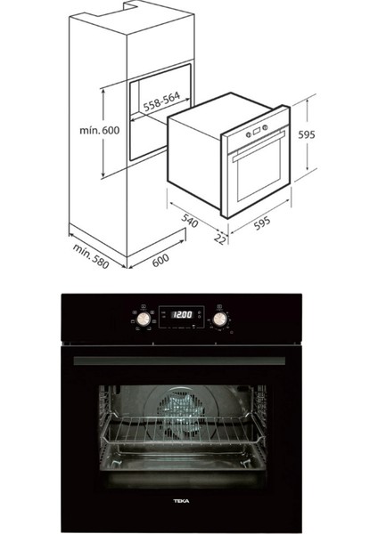 Chef 5 Premium Siyah Ankastre Set (Atv 60 - Gbe 64002 - Hak 627 Bk)