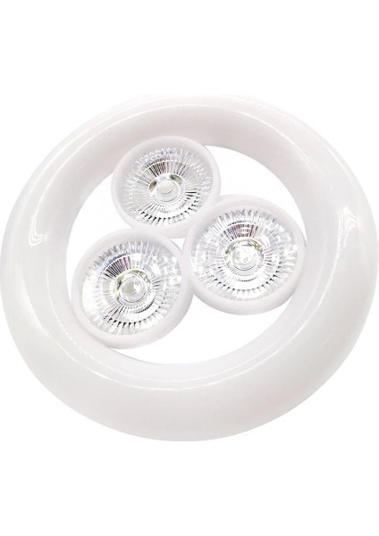 KK-901 E27 Duy 36 Watt Beyaz 3lü Ufo LED Lamba ( Lisinya )
