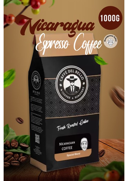 Caffe Del Bello Nikaragua Espresso Kahve 1 kg (Çekirdek Veya Öğütülmüş)