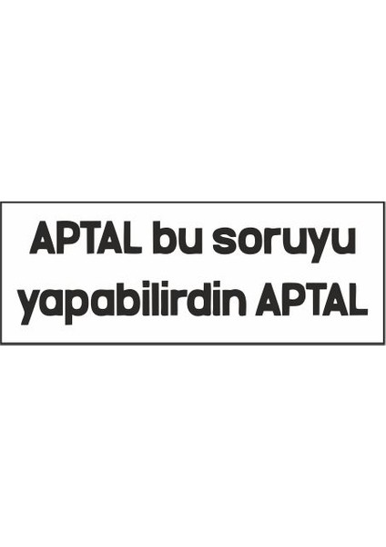 Aptal Bu Soruyu Yapabilirdin Özel Tasarım Kaşe