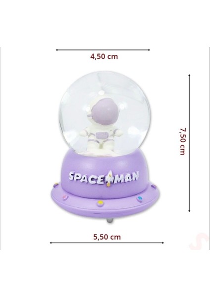 7 cm Işıklı Kar Küresi Astronot