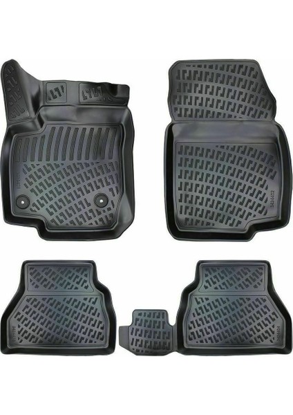 Toyota Tacoma Double Cab. Otomatik 2016-2018 Siyah 3D Havuzlu Paspas