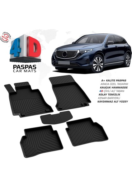 Mercedes Eqc 4d Araca Özel Havuzlu Kauçuk Paspas 2019 Üzeri