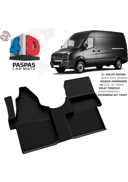 Vw Crafter 4d Araca Özel Havuzlu Kauçuk Paspas 2006 Üzeri Ön Tek Koltuk