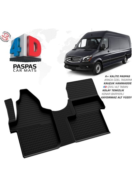 Mercedes Sprinter W906 4d Araca Özel Havuzlu Kauçuk Paspas 2006 Üzeri Ön Tek Koltuk