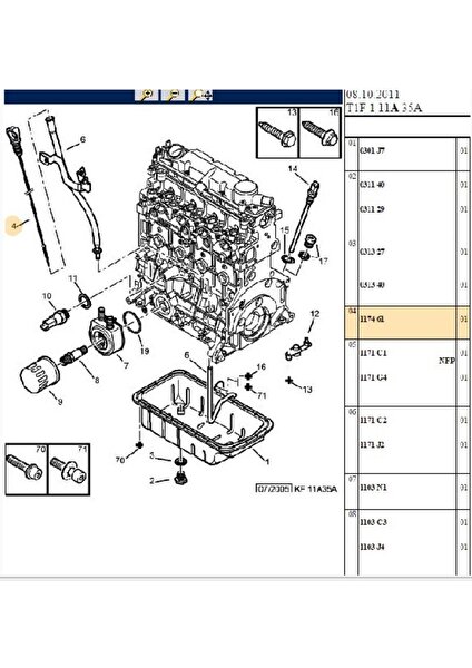 Yağ Çubuğu 307 406 607 806 C4 C5  (117461-KB11040-BPE241024)