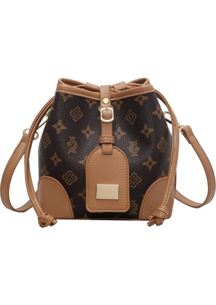 Retro Kontrast Dokulu Çapraz Askılı Omuz Çantası (Yurt Dışından)