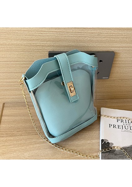 Şeffaf Basit Moda Crossbody Çanta Omuz Çantası (Yurt Dışından)