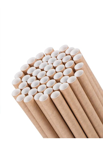 Kağıt Sargılı Frozen Kağıt Pipet Kraft 8MMx19,5cm 100 Adet