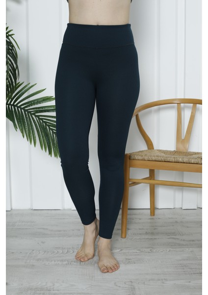 Kadın Yüksek Bel Toparlayıcı Tayt Kaşkorse Fitilli Petrol Yeşili fiyatları