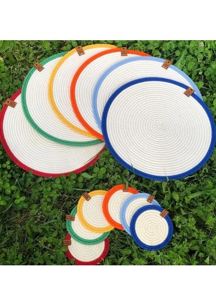 6 Kişilik 12 Parça Amerikan Servis Supla Tabak Altlığı Mutfak Sunum Hediye 33X33CM-14X14CM