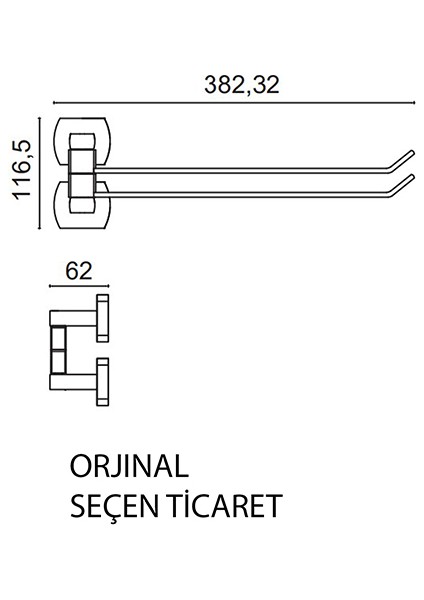 MLN10-017 Paslanmaz Pirinç Milano 2’li Döner Havluluk fiyatları