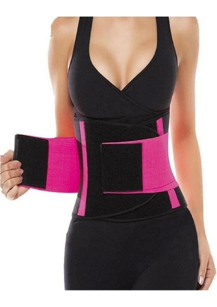 Hot Belt Termal Sauna Kemer Unisex Terletme Korsesi (Pembe-Siyah) ( Lisinya )