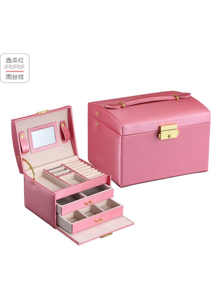 Ev Büyük Kapasiteli Üç Katmanlı Çekmece Takı Saklama Kutusu (Yurt Dışından)