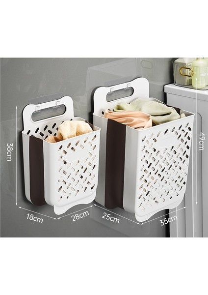 Banyo Punch Free Duvara Monte Katlanır Çamaşır Sepeti Büyük + Ekstra Büyük (Yurt Dışından)