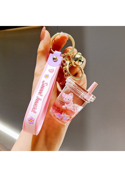 Sevimli ve Yaratıcı Mini Süt Çay Bardağı Araba Anahtarlık Kolye (Yurt Dışından)