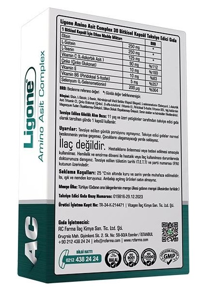 Ligone Amino Asit Complex 30 Bitkisel Kapsül