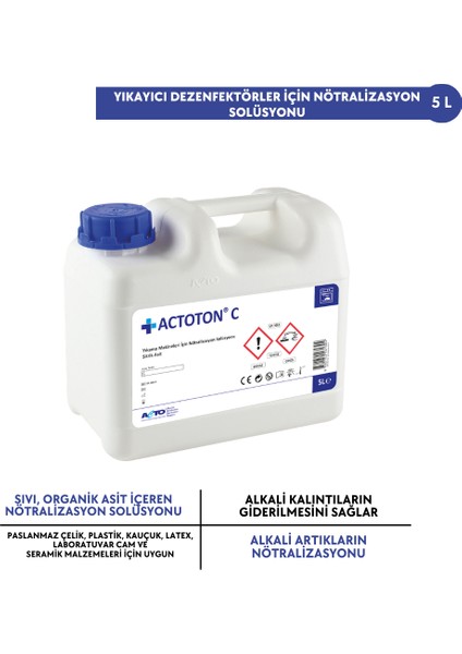Actoton® C 5 L Yıkayıcı Dezenfektörler Için Nötralizasyon Solüsyonu