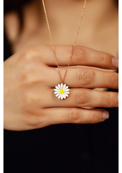 Mineli Rose Papatya Gümüş Kolye fiyatları