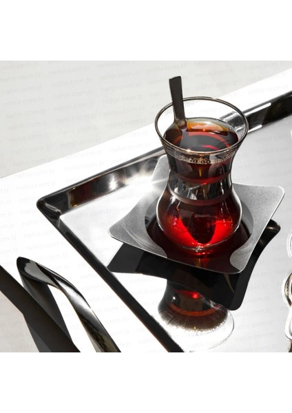 Karanfil Sade 18/10 Paslanmaz Çelik 12 Adet Çay Tabağı 9 x 9 cm