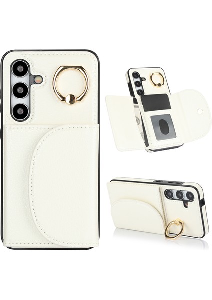 Samsung Galaxy S24+ Rfıd Engelleme Kart Torbası Kickstand Pu+ Tpu Telefon Kapağı (Yurt Dışından)