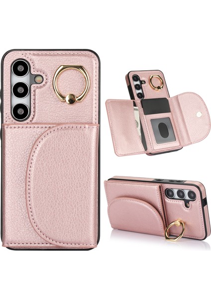 Samsung Galaxy S24+ Rfıd Engelleme Kart Torbası Kickstand Pu+ Tpu Telefon Kapağı (Yurt Dışından)