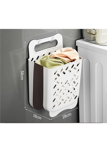 Banyo Yumruksuz Duvara Monte Katlanır Çamaşır Sepeti (Yurt Dışından)