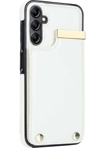 Samsung Galaxy S23 Fe Tpu+Pu Deri Metal Dekor Shock Anti-Chone Kılıfı (Yurt Dışından) modelleri