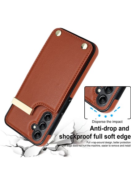 Samsung Galaxy A54 5g Kart Tutucu Tpu+Pu Deri Donanım Dekor Kabuğu (Yurt Dışından)