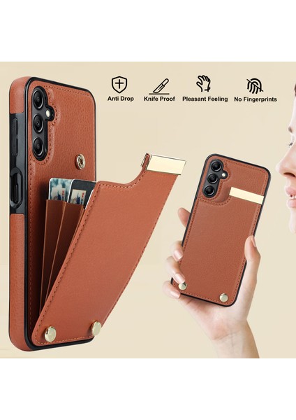 Samsung Galaxy A54 5g Kart Tutucu Tpu+Pu Deri Donanım Dekor Kabuğu (Yurt Dışından)