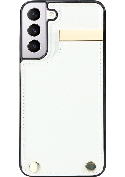 Samsung Galaxy S22 5g Kapak Anti-Çizelge Tpu+Pu Deri Metal Dekor Telefon Kılıfı (Yurt Dışından) fiyatları