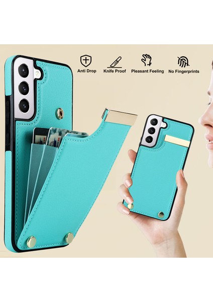 Samsung Galaxy S22+ 5g Donanım Dekoru Tpu+ Pu Deri Kart Tutucu Kapak (Yurt Dışından)
