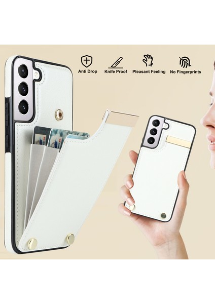 Samsung Galaxy S22+ 5g Donanım Dekoru Tpu+ Pu Deri Kart Tutucu Kapak (Yurt Dışından)