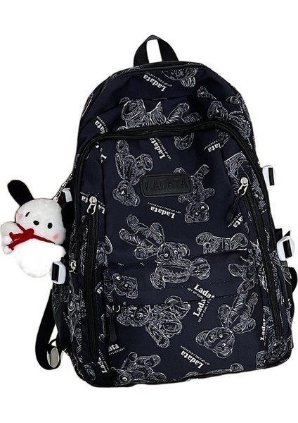 Basit Moda Ayı Desenli, Büyük Kapasiteli, Su Geçirmez Okul Çantası (Yurt Dışından)