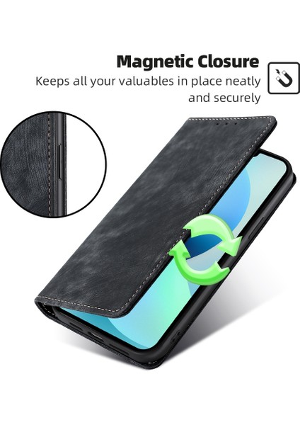 Samsung Galaxy A15 4g/5g Deri Kılıf Rfıd Engelleme Stand Telefon Kapağı (Yurt Dışından)