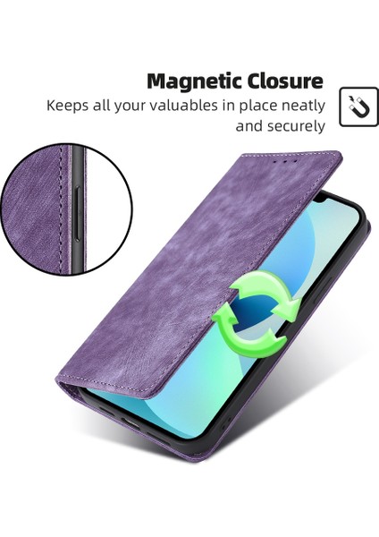 Samsung Galaxy A15 4g/5g Deri Kılıf Rfıd Engelleme Stand Telefon Kapağı (Yurt Dışından)