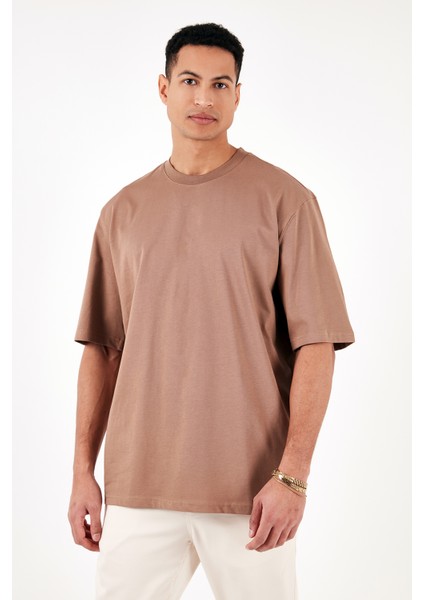 Pamuklu Oversize Bisiklet Yaka Basic T Shirt Erkek T Shirt 5902365