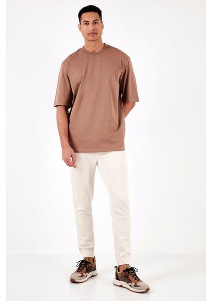 Pamuklu Oversize Bisiklet Yaka Basic T Shirt Erkek T Shirt 5902365