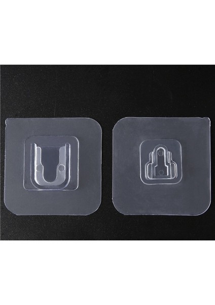 Şeffaf Delmeyen ve Iz Bırakmayan Yapışkanlı Levha U Şeklinde Kayınvalide Tokalı Kanca-10 Adet (Yurt Dışından)