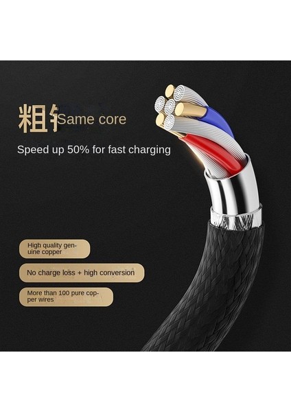 Typec Cep Telefonu Akıllı USB Süper Hızlı Işıkla Şarj Için Uygun Alaşımlı Veri Kablosu (Yurt Dışından)