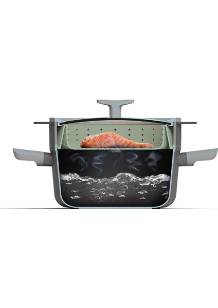 Leo Balance Silikon Buharda Pişirici Süzgeç 24 cm