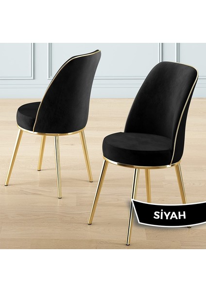 Pale Serisi 80X132 Açılabilir Beyaz Mutfak Masa Takımı 4 Sandalye Gold Detay