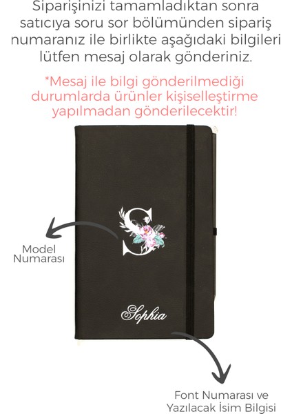 Kişiye Özel Lastikli Termo Deri Çizgili Defter Set , Isme Özel Kişiselleştirilebilir Hediye