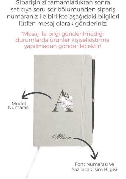 Kişiye Özel Lastikli Termo Deri Çizgili Defter Set , Isme Özel Kişiselleştirilebilir Hediye