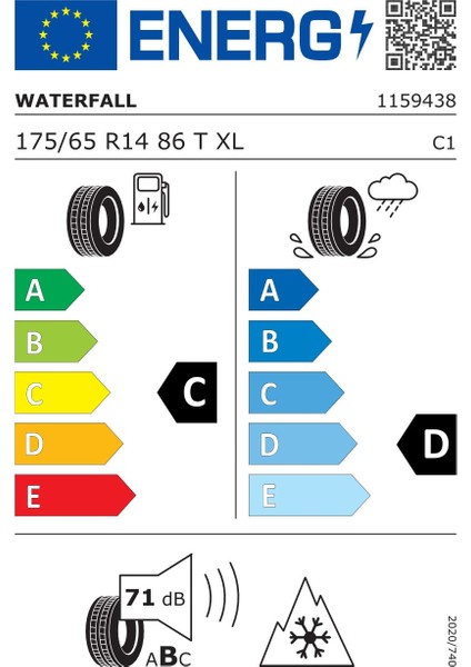 Waterfall 175/65R14 86T Xl Quattro 4seasons Oto 4 Mevsim Lastik (Üretim Yılı: 2023)