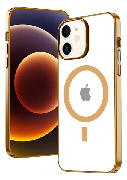 iPhone 12 - 12 Pro 6.1inç Magsafe Uyumlu Renkli Kenar Silikon Kılıf