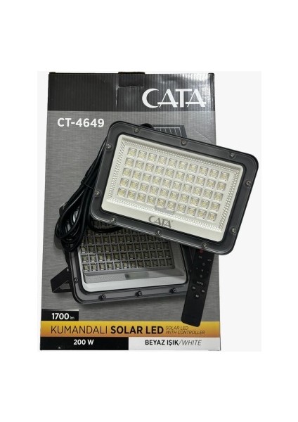 Uzmlight Cata CT-4649 150W Cata Kumandalı Solar LED Projektör