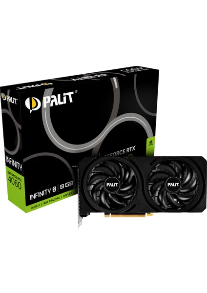 Nvidia Geforce RTX4060 Infinity Dual 8gb 128BIT Gddr6 Ekran Kartı (NE64060019P1-1070L)